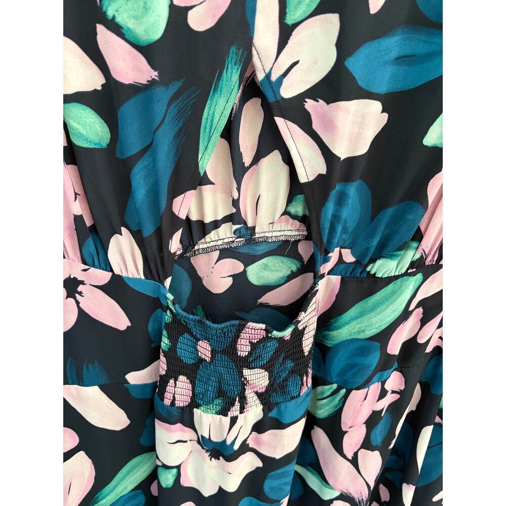Octavia Floral Midi Dress Low Back Cutout Boho Flutter Sleeve XL - Picture 8 of 8